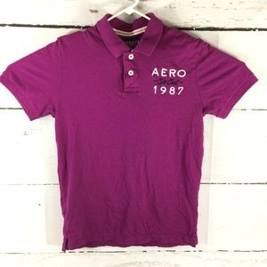 Aéropostale 100% Cotton Mens Sz M Polo Purple EUC